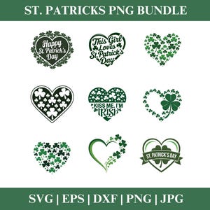 Glücklicher St. Patrick&#39;s Day Shamrock PNG Clipart Bundle, St. Patrick&#39;s Day PNG SVG Clipart, Shamrock Clipart Cricut Cut Dateien Silhouette