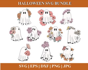 GHOST SVG, Halloween PNG, Cute Ghost bundle, Ghost Clipart, Halloween ghost Design Clipart, Cut File Cricut