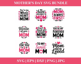 Muttertag Zitate SVG Bundle, Muttertag Zitat svg, Clipart Muttertag Sprüche PNG Download, Muttertag SVG, Cut File Cricut