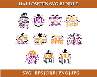 HALLOWEEN SVG-paket, Halloween-klippfiler för Cricut, Halloween Clipart, Halloween PNG-paket, klippfil Cricut