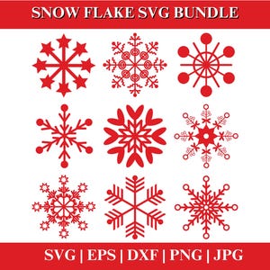 スノーフレーク SVG バンドル、スノーフレーク PNG クリップアート、デジタル ダウンロード用のスノーフレーク、冬の PNG スノーフレーク ファイル、Cricut、シルエット Cricut