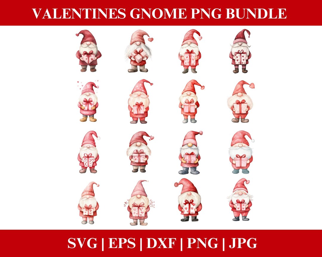Valentines Day Gnome PNG Bundle, Valentines Gnome PNG Svg,gnome Clipart ...