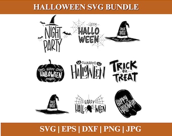 HALLOWEEN SVG-paket, Halloween-klippfiler för Cricut, Halloween Clipart, Halloween PNG-paket, klippfil Cricut