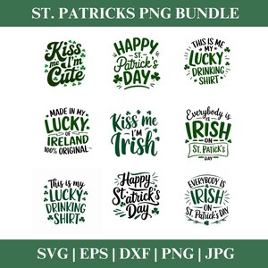 St. Patricks Tag Spruch, Shamrock PNG Clipart Bundle, St. Patricks Tag PNG SVG Clipart, Shamrock Clipart Cricut Cut Dateien Silhouette