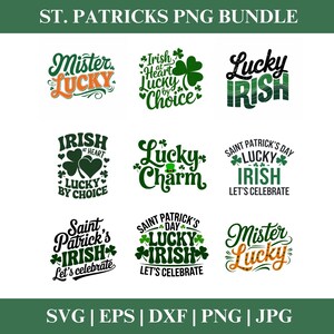 St. Patricks Tag Spruch, Shamrock PNG Clipart Bundle, St. Patricks Tag PNG SVG Clipart, Shamrock Clipart Cricut Cut Dateien Silhouette