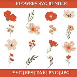 Flowers Svg Bundle, Floral PNG Bundle, Flower svg, floral svg, Floral Border  Wedding Invitation Florals, Cricut Cut Files