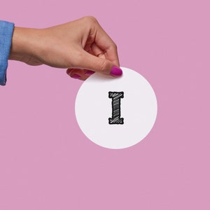 May include: A hand holding a white circle with the letter "I" written in black.