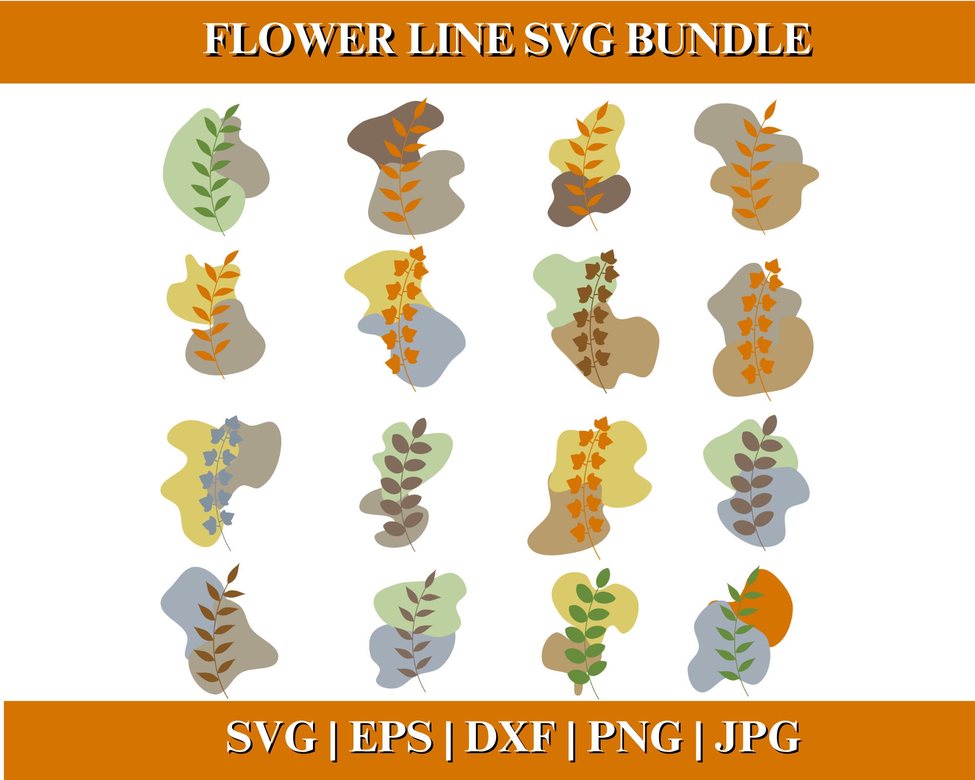 Aesthetic Flower Line SVG Bundle, Floral Line PNG, Aesthetic Flower ...