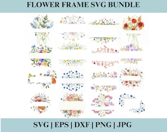Flower frame clipart bundle, Floral frames clipart, flower border, wildflowers clipart, wildflower, Wedding Clipart