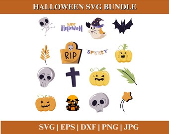 HALLOWEEN SVG-paket, Halloween-klippfiler för Cricut, Halloween Clipart, Halloween PNG-paket, klippfil Cricut