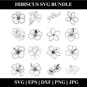 Hibiscus Vector SVG, flower svg, Hibiscus svg, tropical flower svg, hawaiian flower svg, Hawaii svg, Cut file for cricut and silhouette