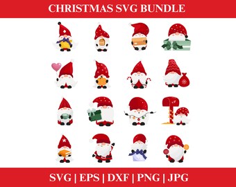 Christmas Gnomes SVG Bundle, Gnomes png, Christmas SVG, Winter svg, Santa SVG, Holiday, Merry Christmas, Christmas Cut File for Cricut