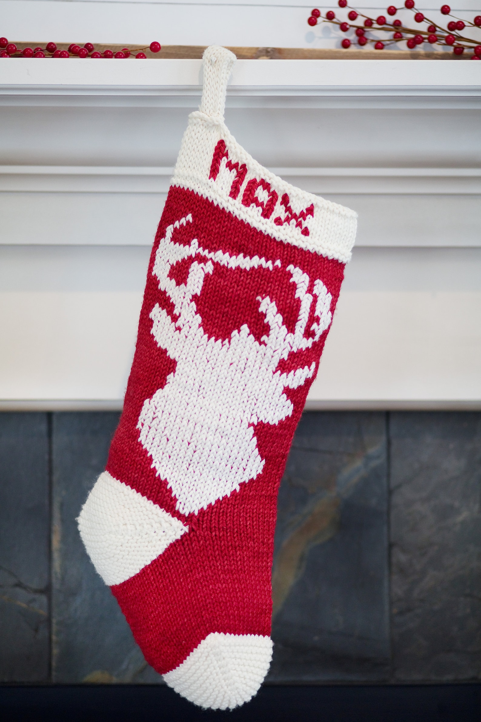 Extra Large Christmas Stocking Modern Farmhouse Knit Etsy