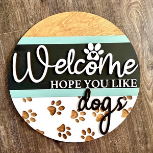 Dog Door Sign | Dog Door Hanger | Dog Lover Gift | Christmas Gift | Wood Hanger | Front Door Sign