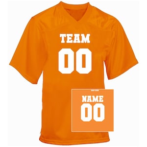 Customized Football Jersey, Orange Toddler Football Fan Jersey, Birthday Jersey, Personalized 1st year Jersey with Name and Number