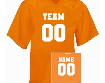 Maglia da calcio personalizzata, maglia da calcio arancione per bambini, maglia da compleanno, maglia personalizzata per il primo anno con nome e numero