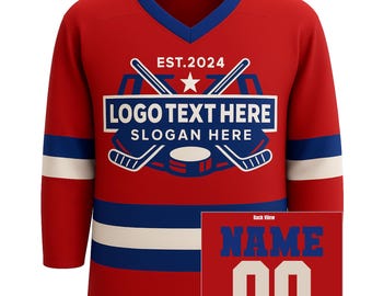 Customized Ice Hockey Jersey, Personalized Name and Number