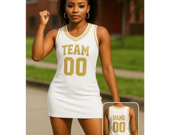 Custom Glitter Jersey Dress – Personalized Throwback Sportswear