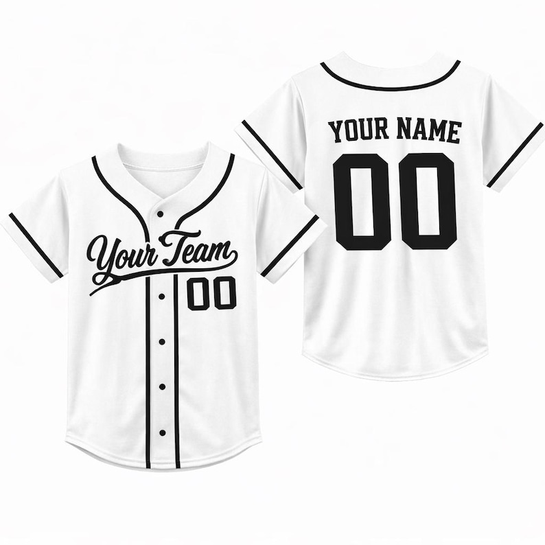 Personalized Kids Baseball Jersey, Custom Name Number, Birthday Gift image 2