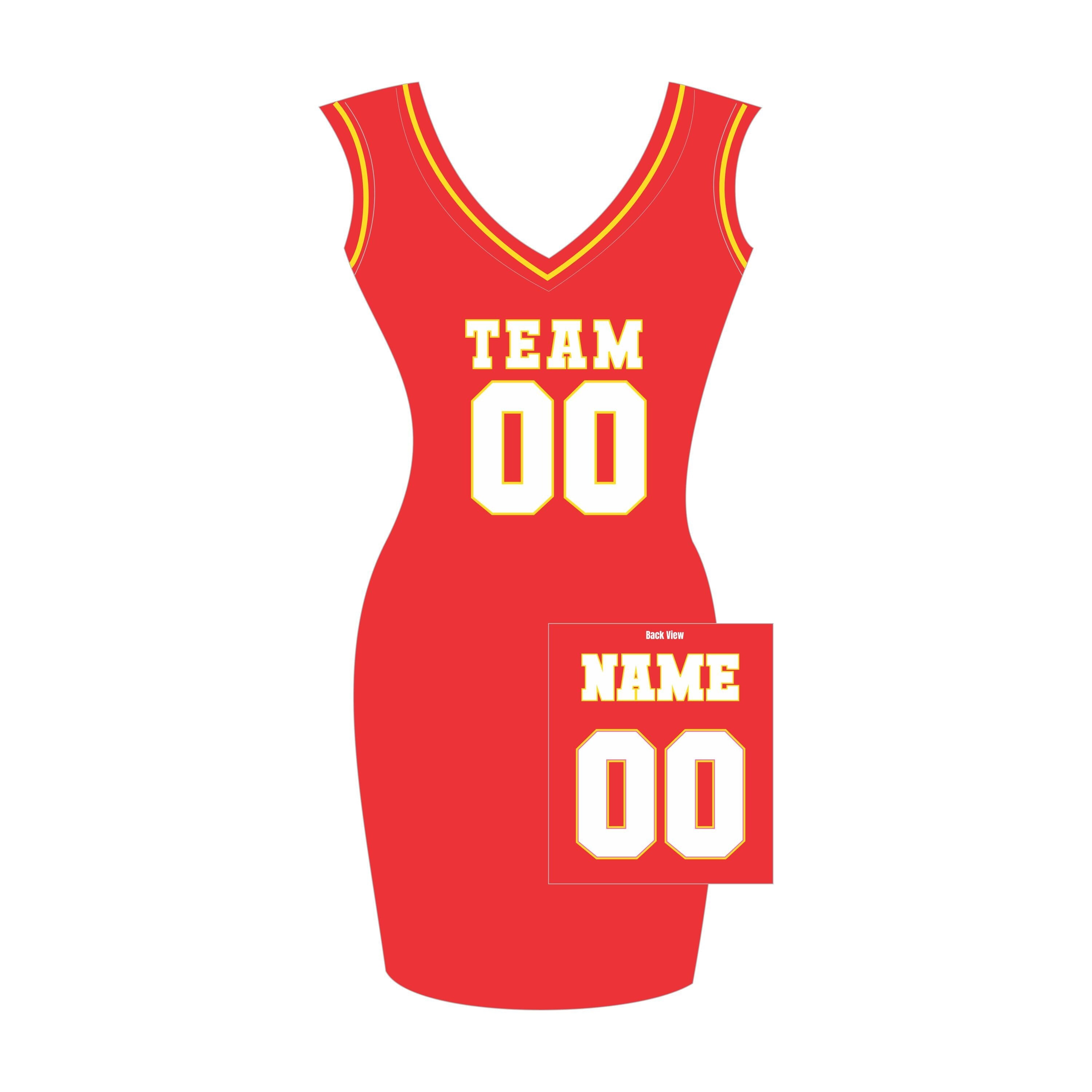 Custom Women's Football Jersey Dress: Personalized Name & Number