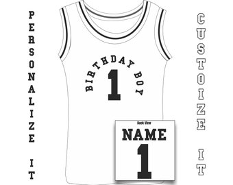 First Birthday Jersey, Birthday Boy, Birthday Girl, Custom 1st Birthday Basketball Jersey, One Year Old Jersey, Customized Name and Number