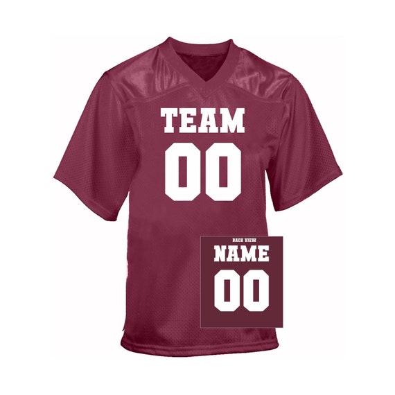 Customized Football Jersey, Maroon Toddler Football Fan Jersey, Birthday Jersey, Personalized 1st year Jersey with Name and Number