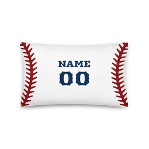 Personalized Baseball Single Side Pillow Cover, Custom Pillow Case with Name and Number, Standard Size pillow covers cases