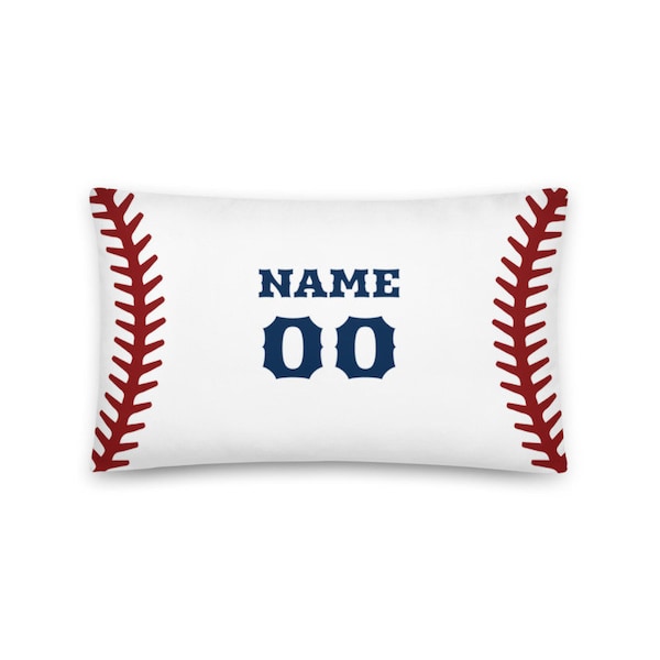 Personalized Baseball Single Side Pillow Cover, Custom Pillow Case with Name and Number, Standard Size pillow covers cases