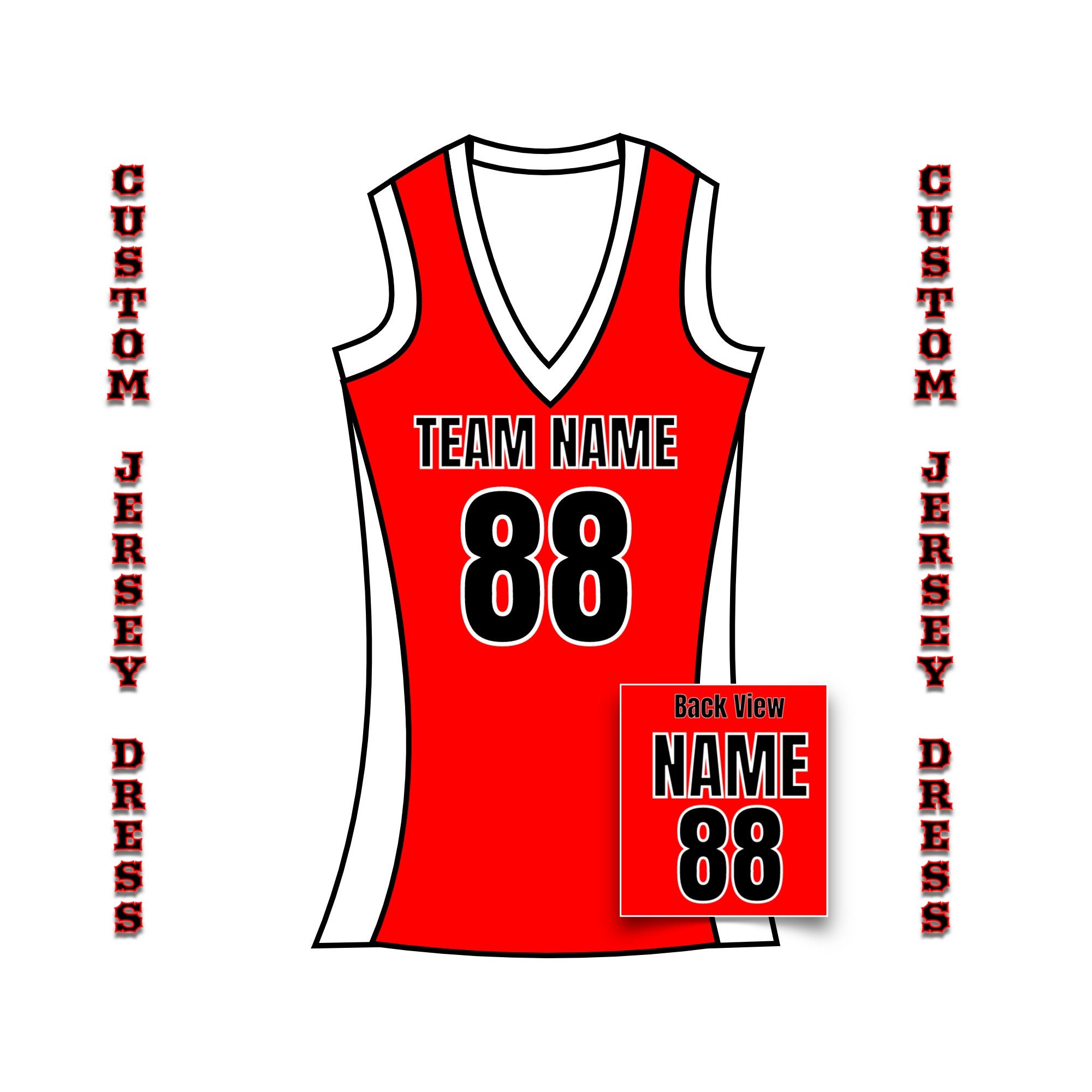 Custom Name Number Jersey Dress, Women Basketball Jersey Dress, Ladies