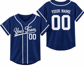 Custom Kids Baseball Jersey, Customized Name Number, Birthday Gift