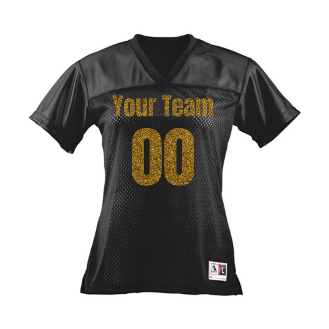 Custom Women Football Jersey Jersey With Custom Glitter Name Etsy