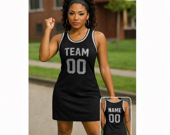 custom glitter jersey dress Custom Sequin Jersey Dress – Adorabella Boutique main image 1