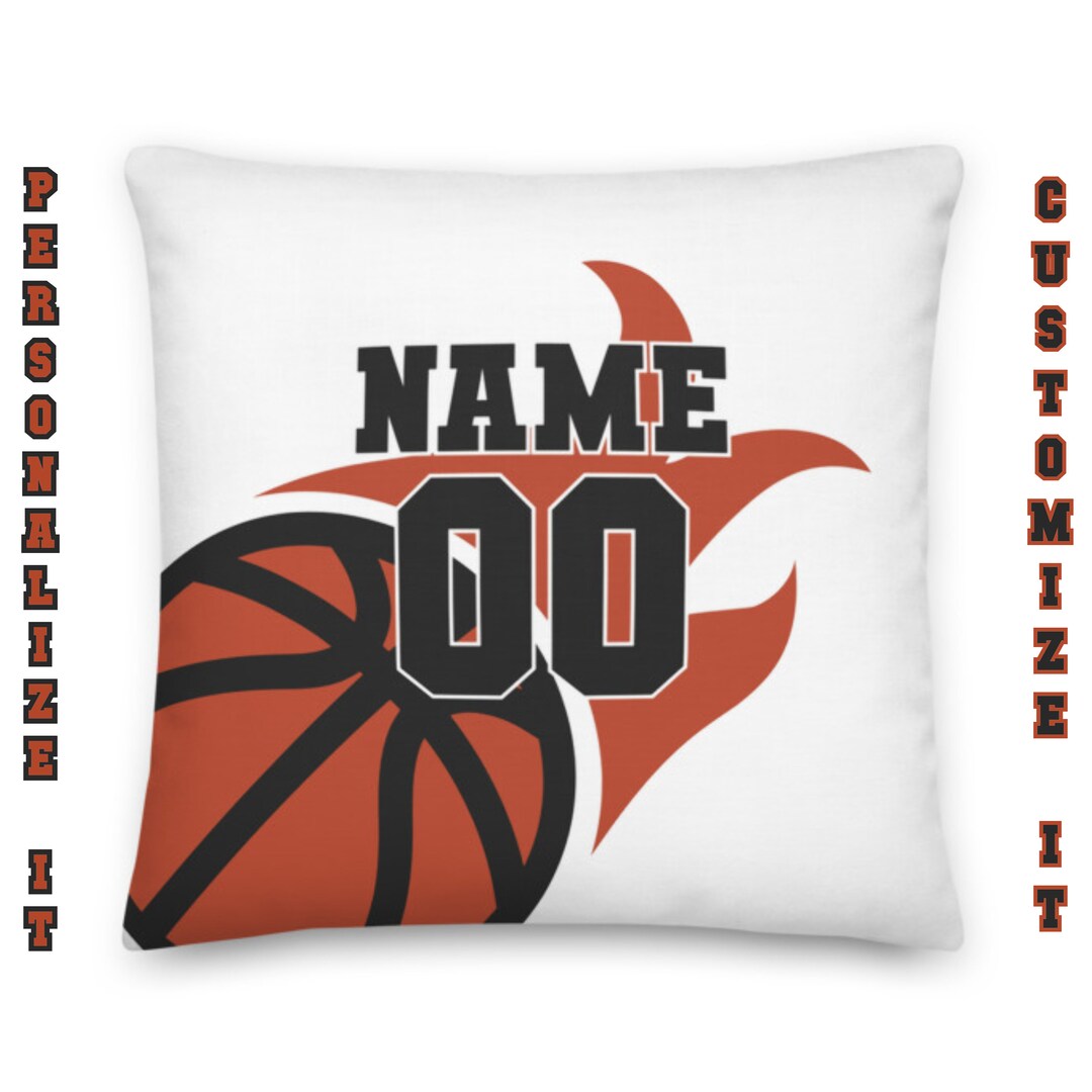Custom Basketball Pillow Cover, Personalized Pillow Case With Name and