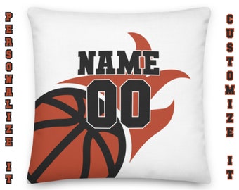 Custom Basketball Pillow Cover, Personalized Pillow Case with Name and Number, Customized Pillow Case
