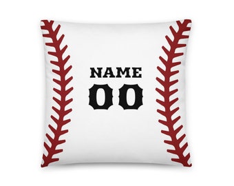 Personalized Baseball Pillow Cover: Custom Name & Number, Standard Size