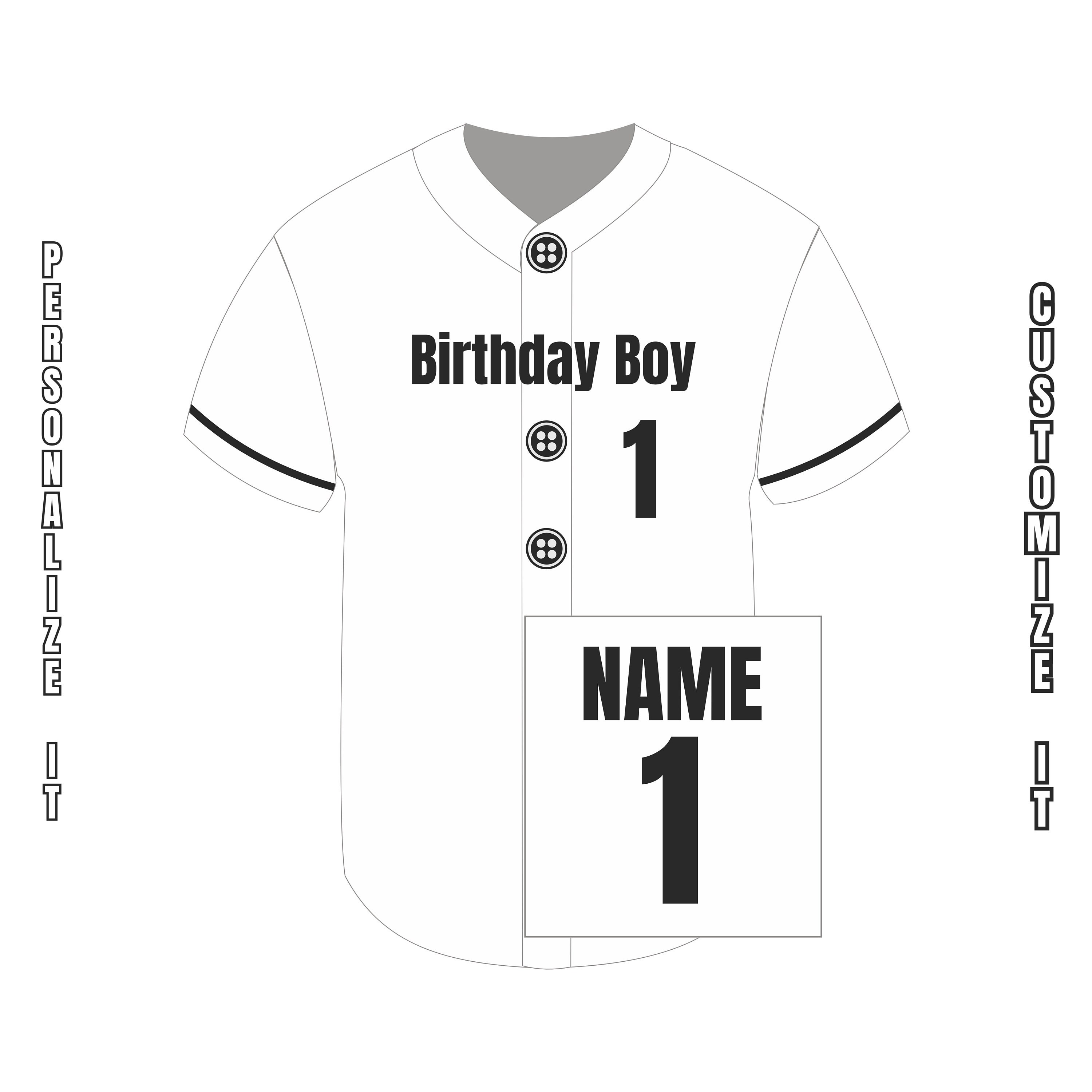 Birthday Boy Baseball Jersey, Custom Baseball Jersey, Toddler Baseball