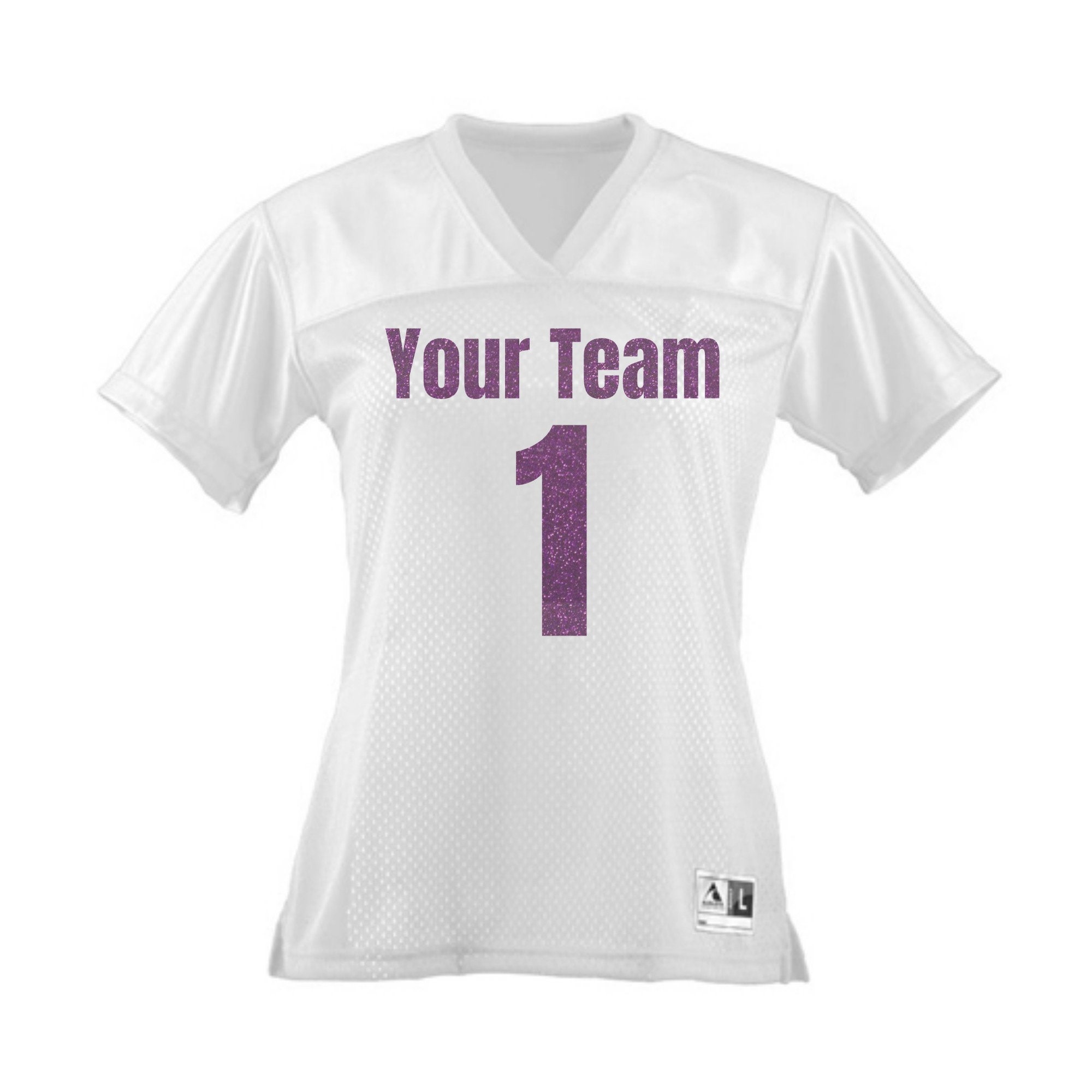 Custom Women Football Jersey Jersey With Custom Glitter Name Etsy