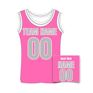 Custom Basketball Jersey, Personalized Basketball Jersey, Customized Jersey Name and Number Pink