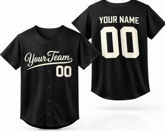 Personalized Solid color Kids Baseball Jersey, Custom Name Number, Birthday Gift