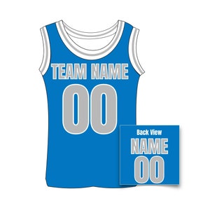 Custom Basketball Jersey, Personalized Basketball Jersey, Customized Jersey Name and Number Blue