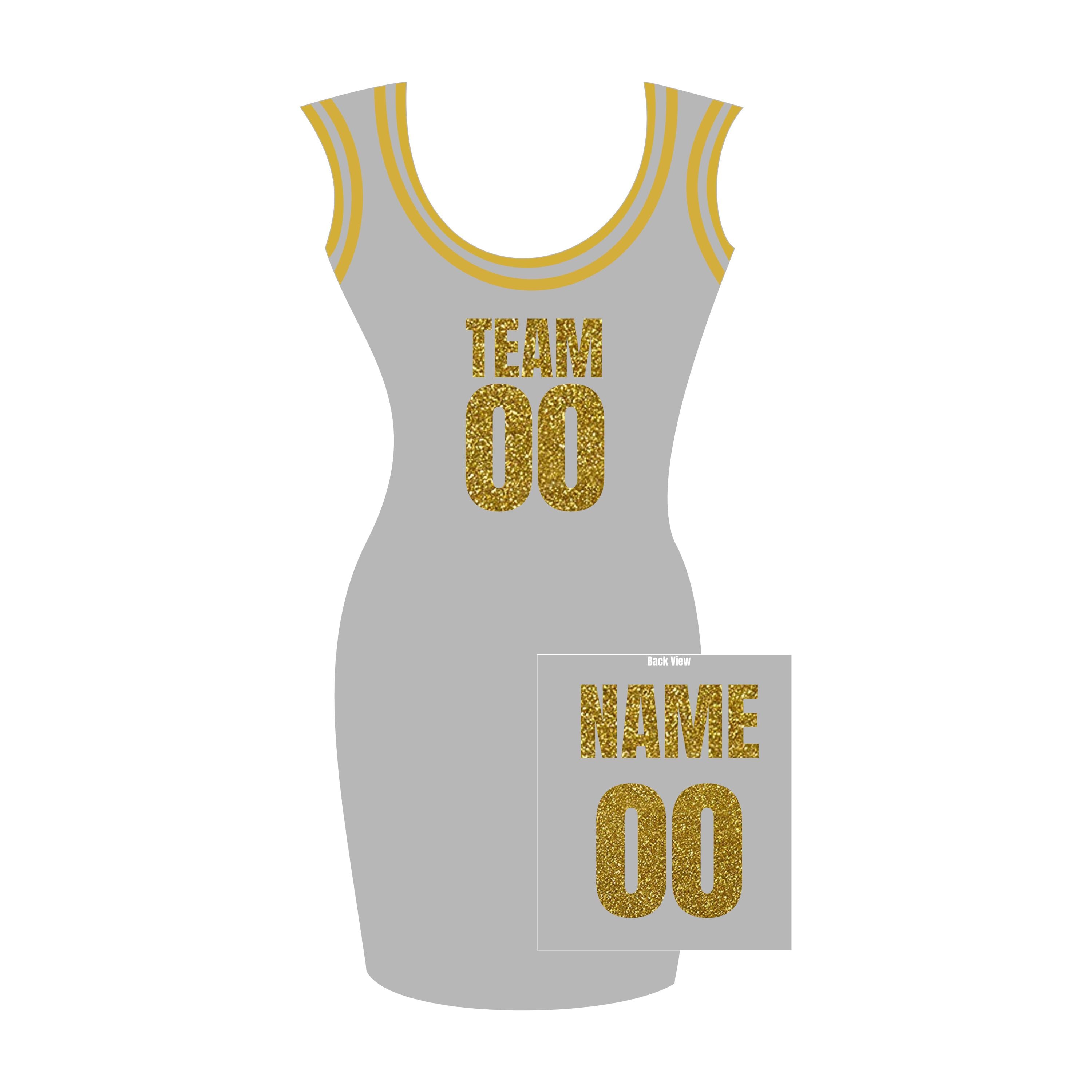 Custom Glitter Jersey Dress - Personalized Throwback Sportswear
