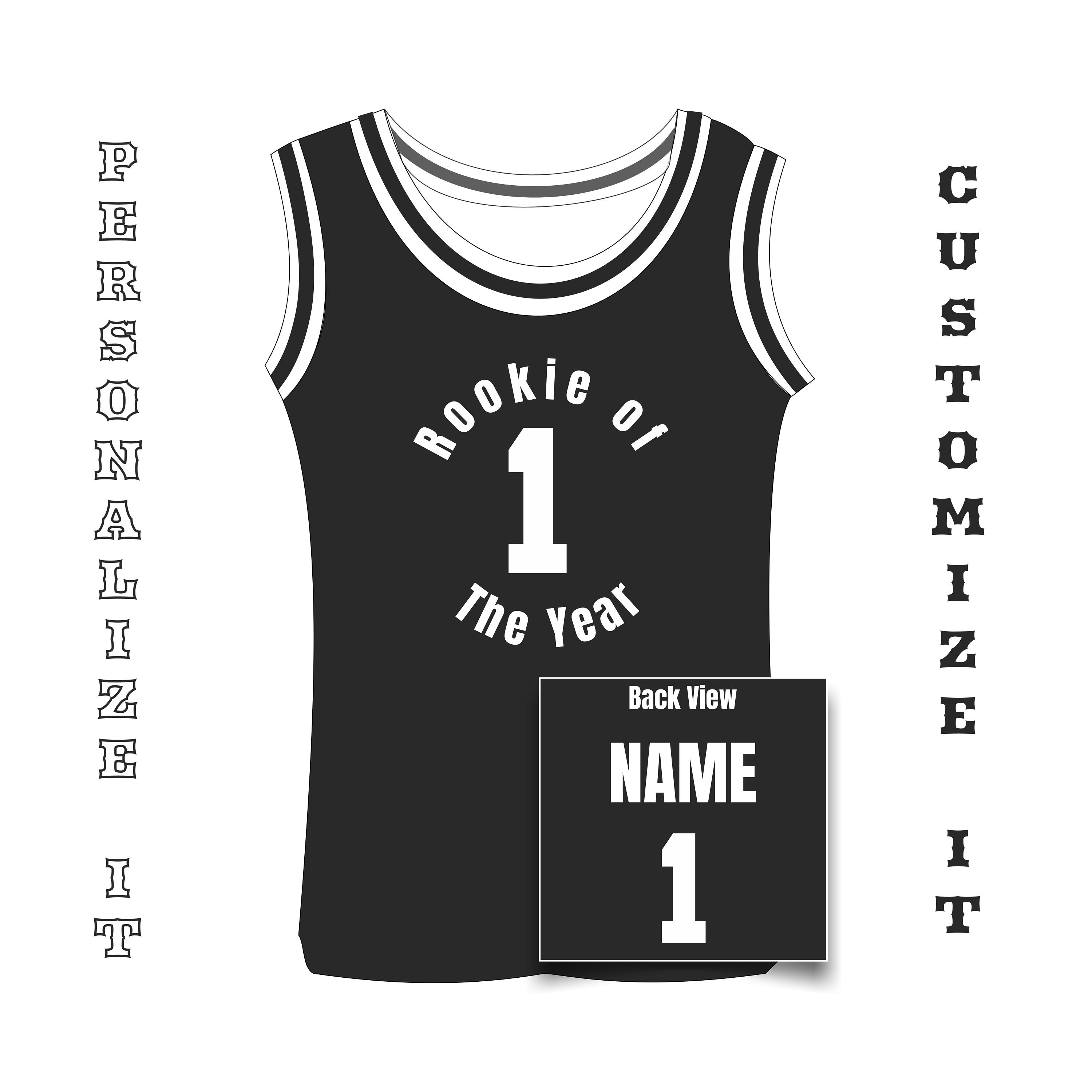 313Custom Rookie of The Year, Custom Basketball Jersey, One Year Old Jersey with Customized Name and Number