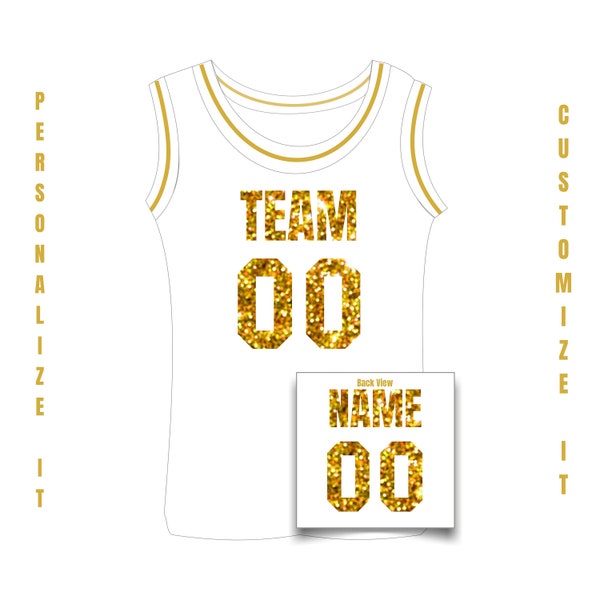 Maillot de basket-ball personnalisé pour femmes, maillot personnalisé avec imprimé scintillant, haut personnalisé de mariée mariée paillettes Bling