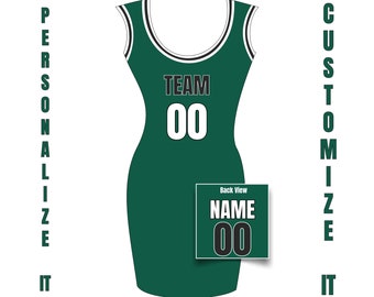 Custom Girls Basketball Jersey Dress: Personalized Throwback Style