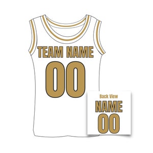 Custom Basketball Jersey, Personalized Basketball Jersey, Customized Jersey Name and Number White