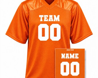 Personalized Orange Toddler Football Jersey, Custom Name & Number