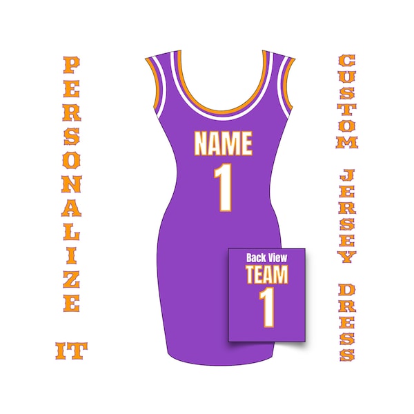 Custom Name Number Jersey Dress, Women Basketball Jersey Dress, Ladies Throwback Jersey Dress