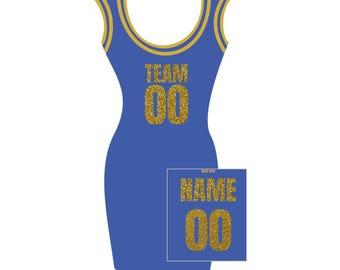 Custom Glitter Jersey Dress  Personalized Throwback Sportswear - Etsy  Canada