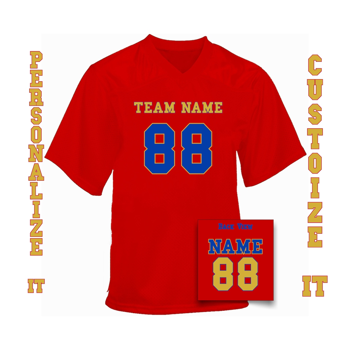 Custom Football Jersey Jersey with Personalized Name and Etsy