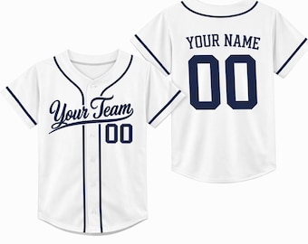 Customized Kids Baseball Jersey, Personalized Name Number, Birthday Gift